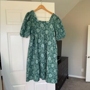 Teal Floral Party Dress